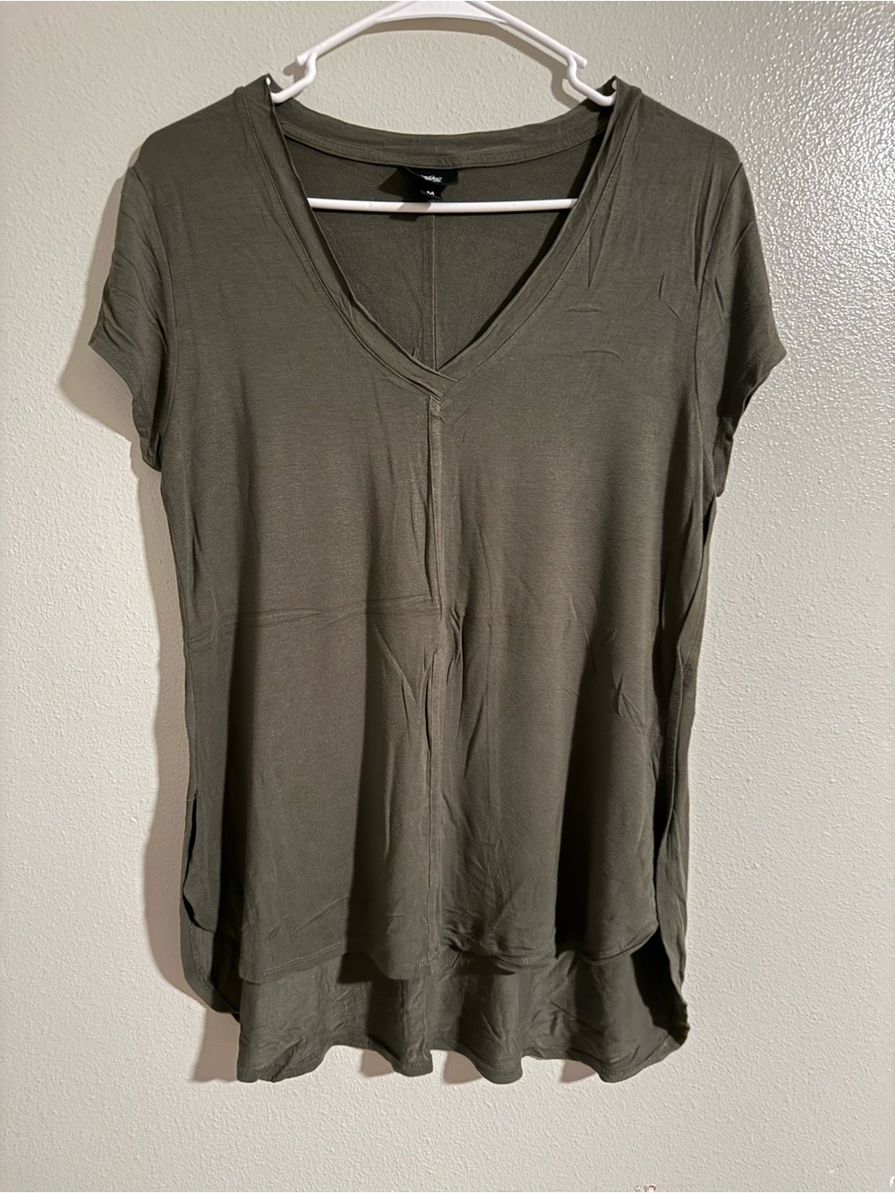 Wesc Olive Green V-Neck Short Sleeve Tee